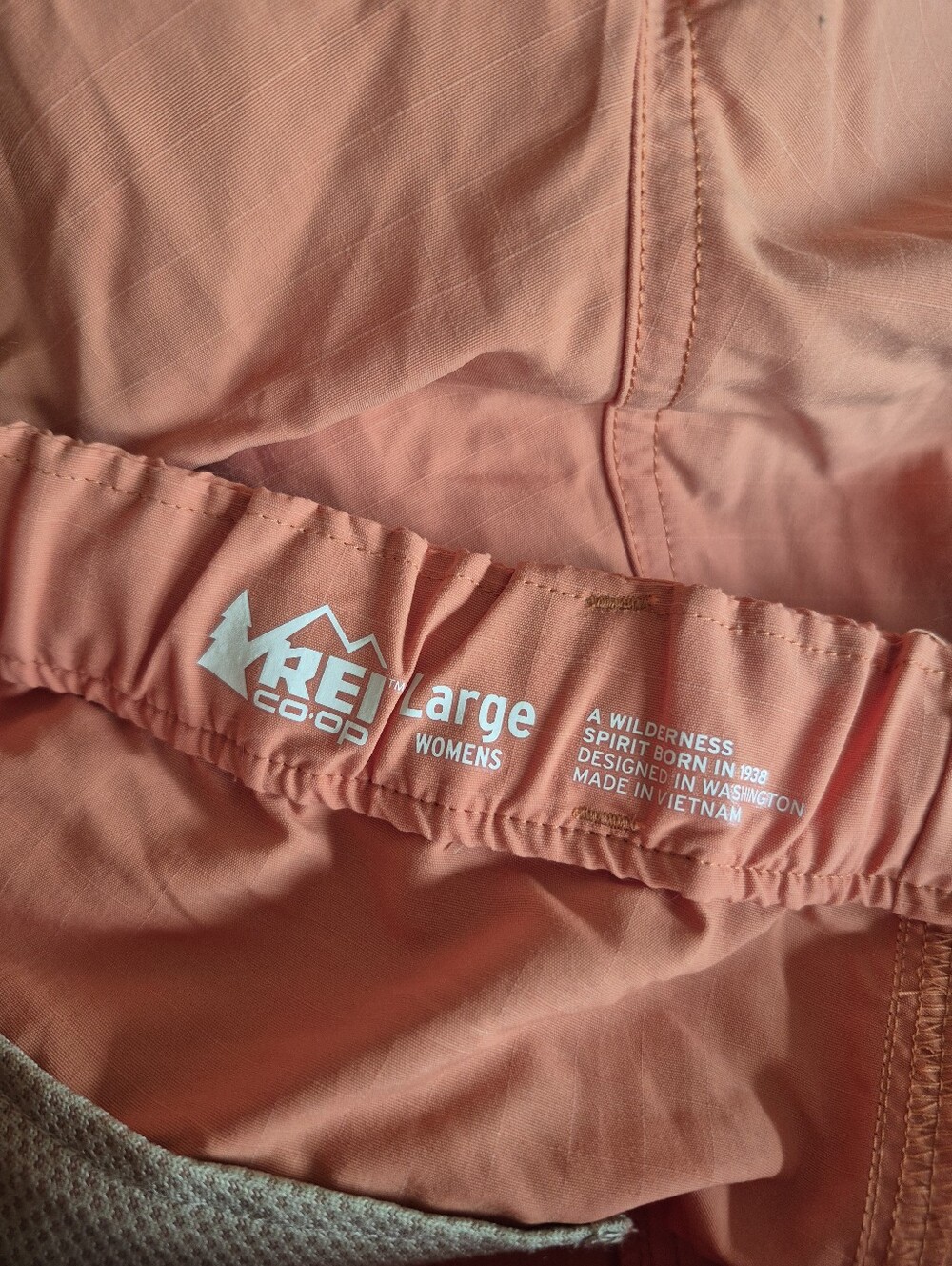 REI Co-op Belted Nylon Outdoor Hiking Swim Shorts Women’s Size L Orange - Picture 7 of 8